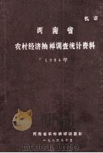河南省农村经济抽样调查统计资料 1984年 1985 PDF电子版封面 河南省农村抽样调查队编