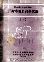 开封市地名词条选编 3 1987 PDF电子版封面 开封市人民政府地名办公室,开封市地名词典编辑部编