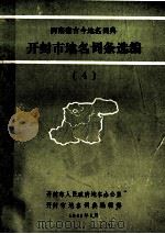 开封市地名词条选编 4 1988 PDF电子版封面 开封市人民政府地名办公室,开封市地名词典编辑部编