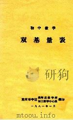 初中数学 双基量表 1981 PDF电子版封面 重庆市中区教师进修学校编