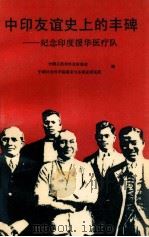 中印友谊史上的丰碑 纪念印度援华医疗队 1988 PDF电子版封面 7501201218 中国人民对外友好协会,中国社会科学院南亚与东南亚研究所编