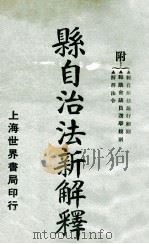 县自治法新解释 1923 PDF电子版封面 朱采真著