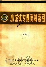小城镇专题资料索引 1985 1-6 1985 PDF电子版封面 江苏省社会科学院图书馆编