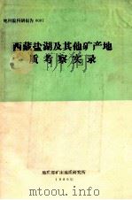西藏盐湖及其他矿产地质考察实录 1980 PDF电子版封面 地质部矿床地质研究所编
