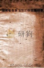 湖南省 各县卫生工作室 实施纲要 1937 PDF电子版封面 湖南卫生实验处编