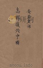 怎样复兴中国 一名,飞机救国与大侠魂 1934 PDF电子版封面 安若定讲;铸魂学社编
