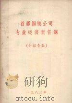 首都钢铁公司专业经济责任制 计控专业 1983 PDF电子版封面 首钢劳动工资处,首钢党委政策研究室,首钢经济研究所编