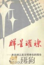 群星璀璨-来自枝江西县文明单位的报告 1995 PDF电子版封面 中共枝江县委宣传部编;刘忠发,张业玉,周登品等顾问;高兴敏,