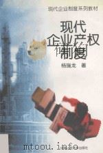 现代企业产权制度 1996 PDF电子版封面 7300021662 杨瑞龙著