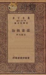 万有文库 第一集一千种 0226 煤业概论 1934 PDF电子版封面 王云五主编;王龙佑著