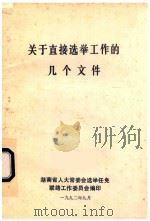 关于直接选举工作的几个文件 1992 PDF电子版封面 湖南省人大常委会选举任免联络工作委员会编