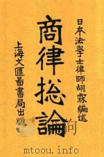 商律总论 1914 PDF电子版封面 胡霖编述