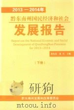 2013-2014年黔东南州国民经济和社会发展报告  下（ PDF版）