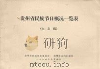 贵州省民族节日概况一览表 1984 PDF电子版封面 贵州省民族事务委员会,贵州省文化出版厅编