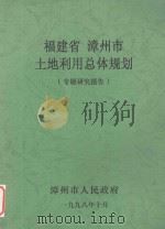 福建省漳州市土地利用总体规划专题研究报告 1998 PDF电子版封面 漳州市人民政府编