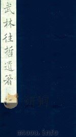 武林往哲遗著 20 1985 PDF电子版封面 (清)丁丙辑