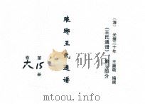 《王氏通谱》  第3部分  琅琊王氏通谱  第15-16册  卷18-19（1894 PDF版）