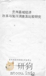 贵州县域经济改革与发展调查及比较研究 1994 PDF电子版封面 贵州省经济体制改革委员会编