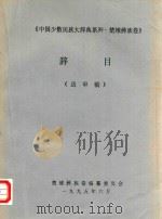 中国少数民族大辞典系列  楚雄彝族卷  辞目  送审稿（1995 PDF版）