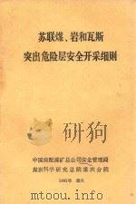 苏联煤、岩和瓦斯突出危险层安全开采细则 1991 PDF电子版封面 中国统配煤矿总公司安全管理局,煤炭科学研究总院重庆分院编译