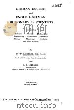 GERMAN-ENGLISH and ENGLISH-GERMAN DICTIONARY for SCIENTISTS PDF电子版封面