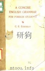 A Concise English Grammar For Foreign Students PDF电子版封面