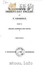 A Handbook of Present-day English by E.Kruisinga PDF电子版封面