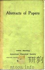American Chemical Society.Abstracts of papers.1962. PDF电子版封面