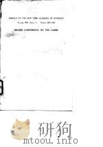 Annals of The New York Academy of Sciences Vol.168.Arta.. Pages 383-720 Second Conference on The Las PDF电子版封面