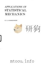 APPLICATIONS OF STATISTICAL MECHANICS PDF电子版封面