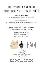 BEILSTEINS HANDBUCH DER ORGANISCHEN CHEMIE VIERTE AUFLAGE DIE LITERATUR BIS 1.JANUAR 1910 UMFASSEND PDF电子版封面
