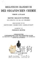 BEILSTEINS HANDBUCH DER ORGANISCHEN CHEMIE VIERTE AUFLAGE(17-19) PDF电子版封面