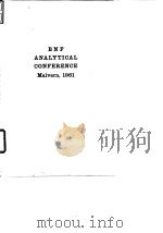 British Non-Ferrous Metals Research Assoiation.BNF Analytical Conference.1962. PDF电子版封面