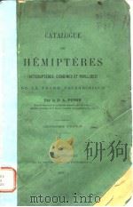 CATALOGUE DES HEMIPTERES PDF电子版封面