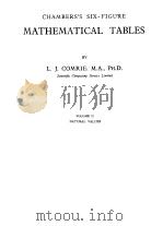 CHAMBERS SIX-FIGURE MATHEMATICAL TABLES COMRIE VOL.Ⅱ Natural Values PDF电子版封面