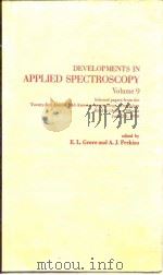 Developments in Applied Spectroscopy Vol.9 1970. PDF电子版封面