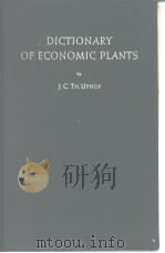 DICTIONARY OF ECONOMIC PLANTS PDF电子版封面