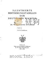 DR.WOLFGANG STICHEL ILLUSTRIERTE BESTIMMUNGSTABELLEN DER DEUTSCHEN WANZEN PDF电子版封面