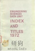 ENGINEERING SCIENCES DATA UNIT INDEX AND TITLES1972 PDF电子版封面