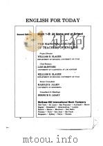 ENGLISH For Today Book One:AT HOME AND AT SCHOOL The National Council of Teachers of Englisg Second PDF电子版封面
