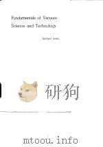 Fundamentals of Vacuum Science and Technology Gerhard Lewin PDF电子版封面