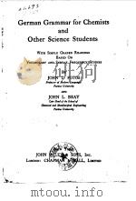 German Grammar for Chemists and Other Science Students PDF电子版封面
