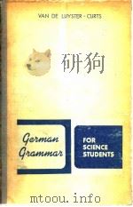 GERMAN GRAMMAR for Science Students PDF电子版封面