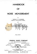 Handbook of Noise Measurement PDF电子版封面