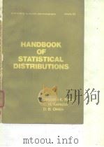 HANDBOOK OF STATISTICAL DISTRIBUTIONS STATISTICS:textbooks and monographs volume 20 PDF电子版封面