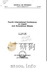 International Conferrence on Liquid and Amorphous Methods.1980. PDF电子版封面