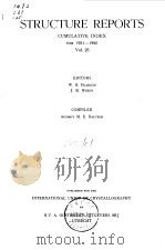 International Union of Crystallography.Structure reports;cumulative index for 1951-1960.v.25.1969. PDF电子版封面