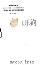 INTRODUCTION TO Laplace Transforms FOR RADIO AND ELECTRONIC ENGINEERS PDF电子版封面