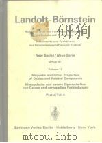 LANDOLT-BORNSTEIN Numerical Data and Functional Relationships in Science and Technology Nes Series E PDF电子版封面