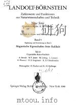 LANDOLT-BORNSTEIN Numerical Data and Functional Relationships in Science and Technology Nes Series E PDF电子版封面